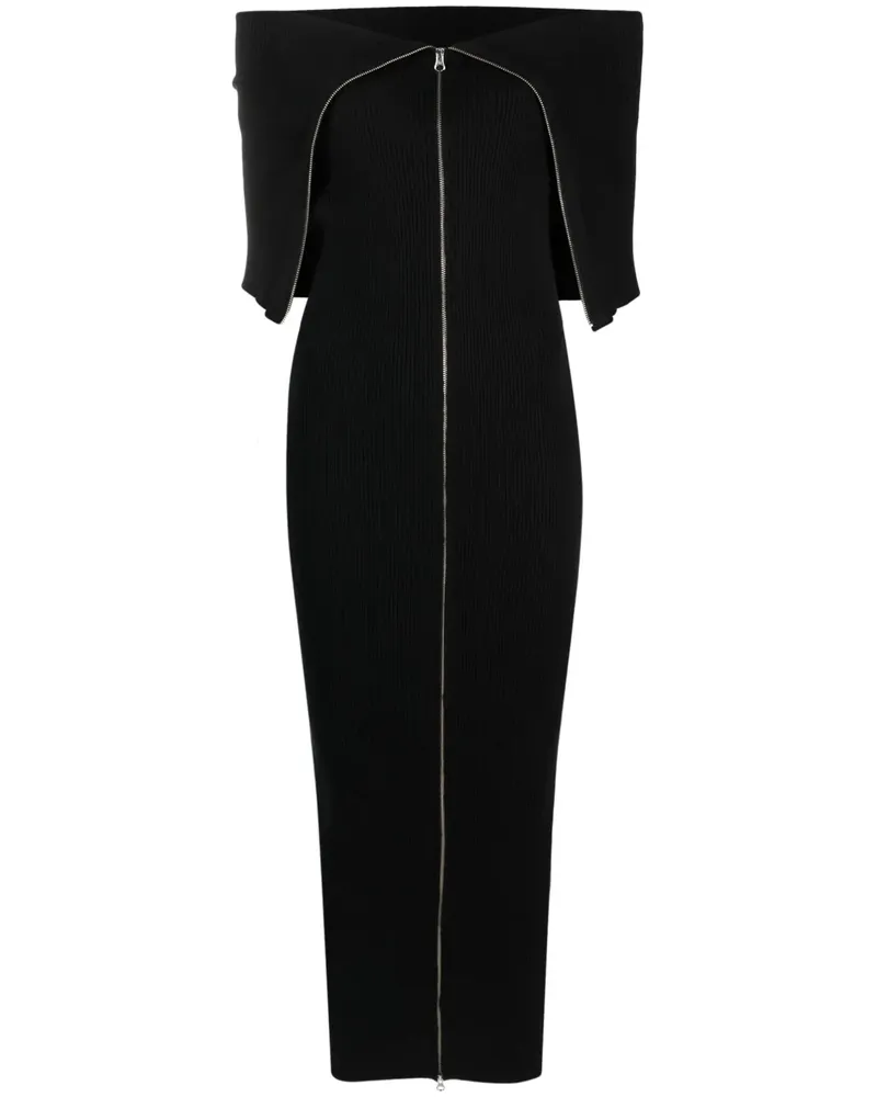 Maison Margiela Geripptes Strickkleid - Schwarz Schwarz