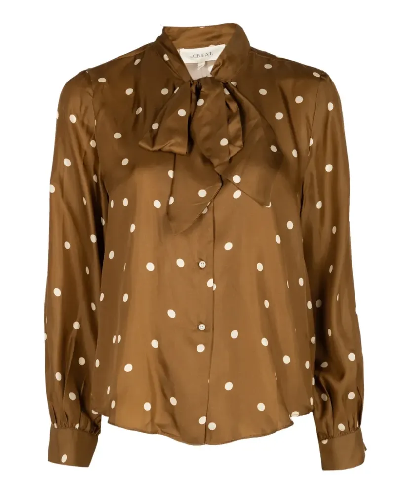 The Great Zenith Hemd mit Polka Dots und Schluppenkragen - Braun Braun