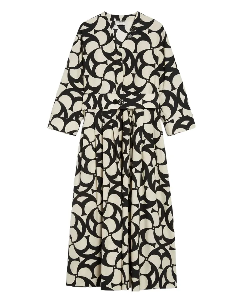 Max Mara Kleid mit geometrischem Print - Schwarz Schwarz