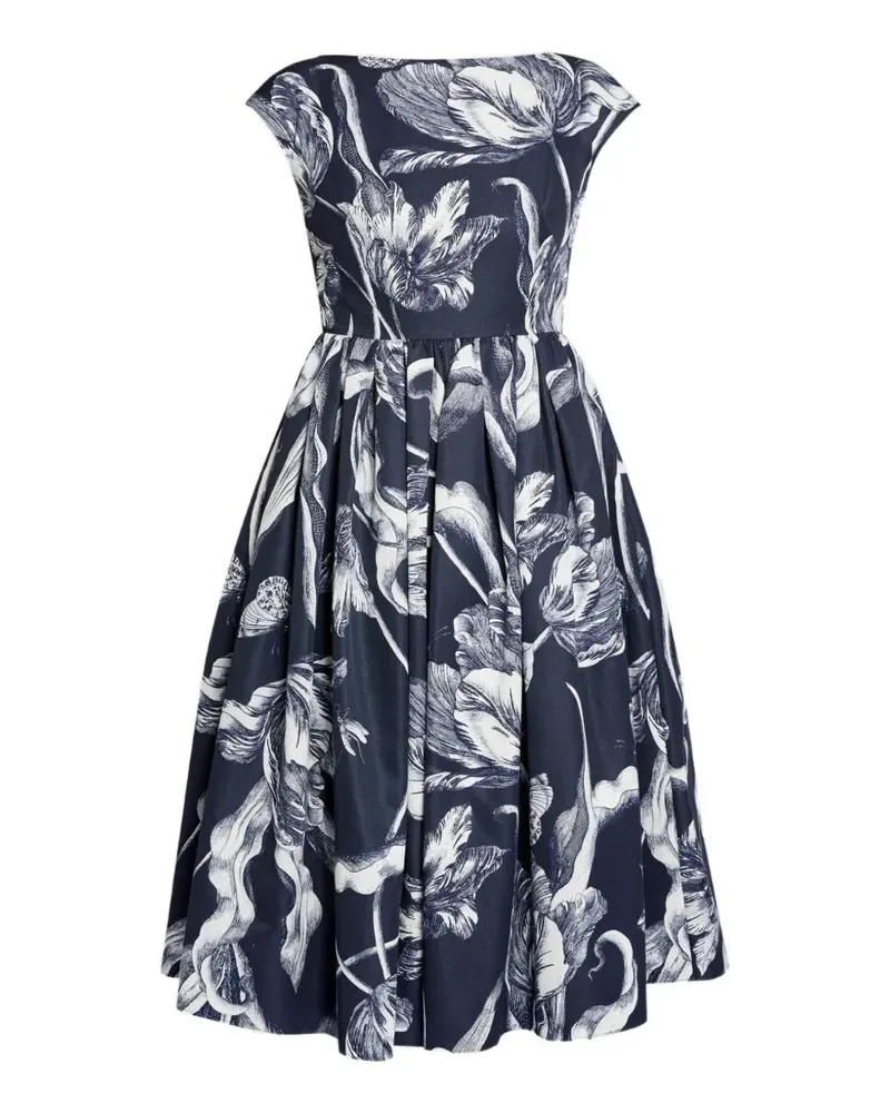 Erdem Midikleid mit Blumenmuster - Blau Blau