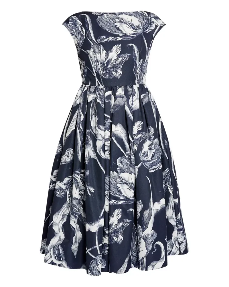 Erdem Midikleid mit Blumenmuster - Blau Blau