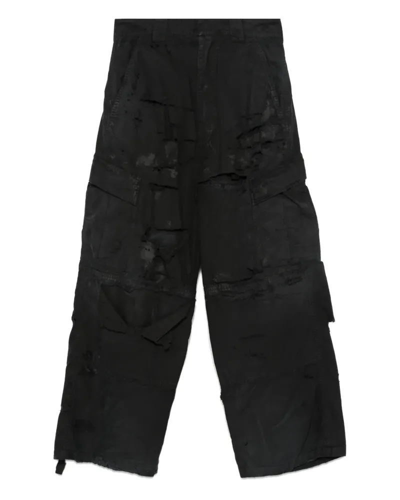 Balenciaga Cargohose im Distressed-Look - Schwarz Schwarz
