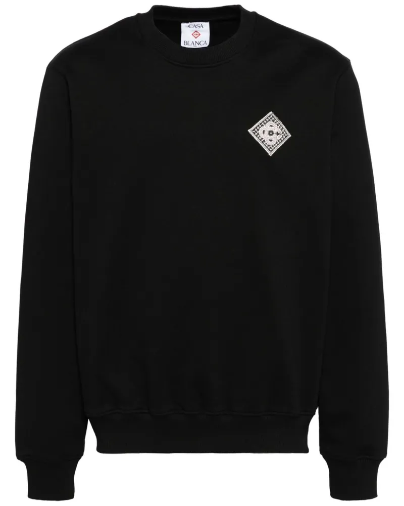 Casablanca Paris Sweatshirt mit Logo-Patch - Schwarz Schwarz