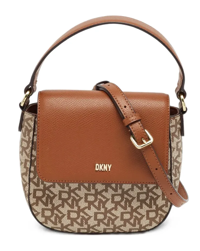 DKNY Immy monogram crossbody mini bag - Braun Braun