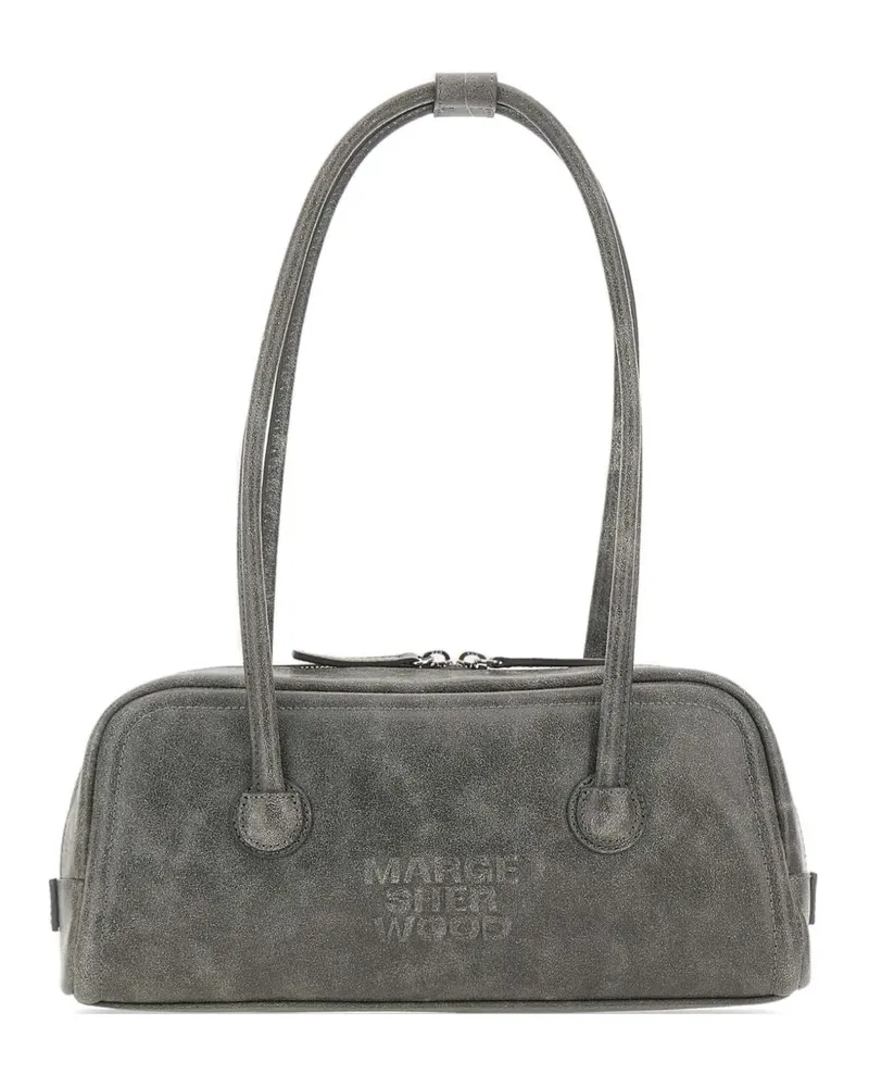 Marge Sherwood Soft Boston Ew embossed logo shoulder bag - Grau Grau