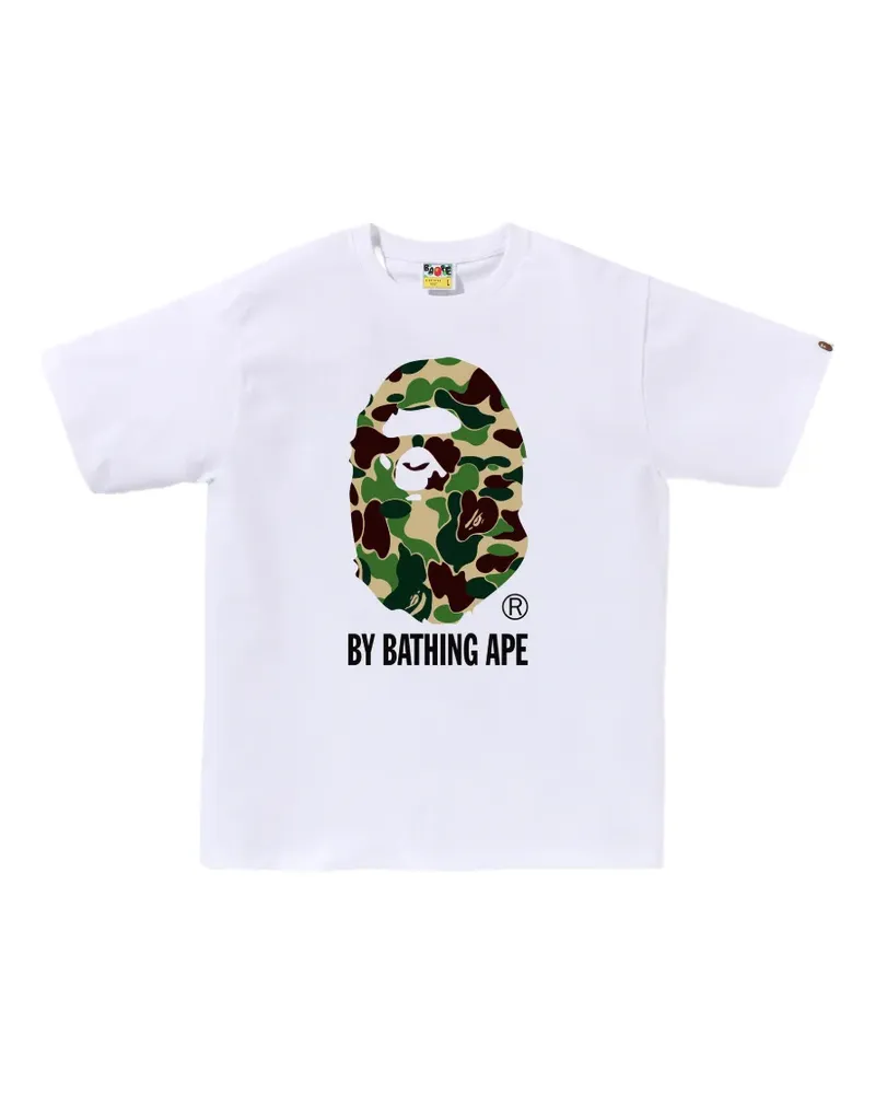 BAPE T-Shirt mit Camouflage-Print - Weiß Weiß