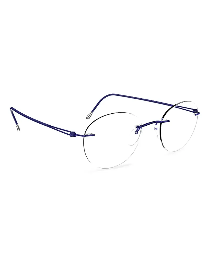 Silhouette Brille mit rundem Gestell - Blau Blau