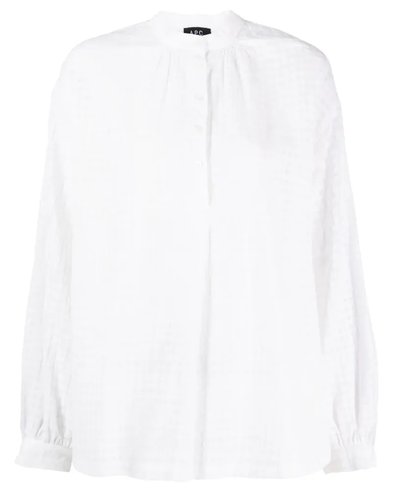 A.P.C. Flora Bluse mit Schottenkaro - Weiß Weiß