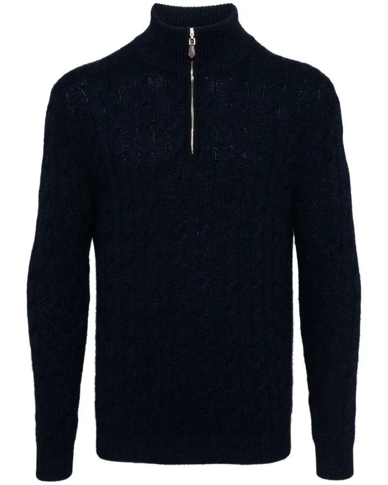 N.Peal Albemarle Pullover mit Zopfmuster - Blau Blau