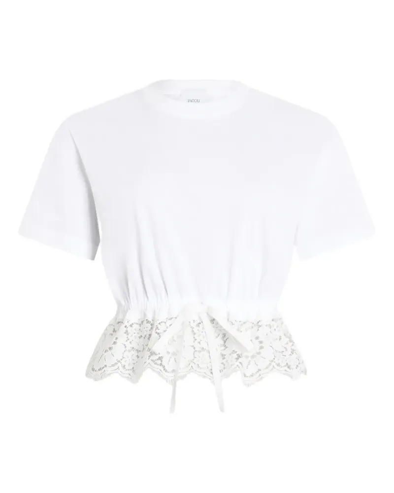 Patou T-Shirt mit Spitzensaum - Weiß Weiß