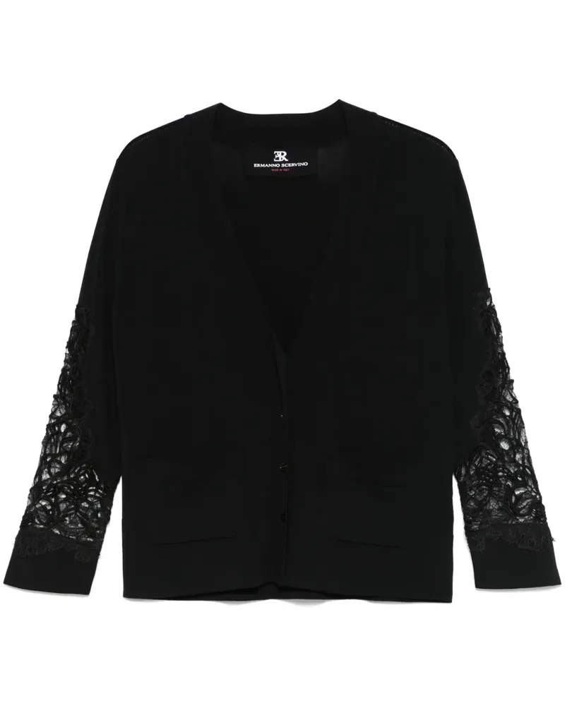 Ermanno Scervino Cardigan mit Spitzeneinsätzen - Schwarz Schwarz