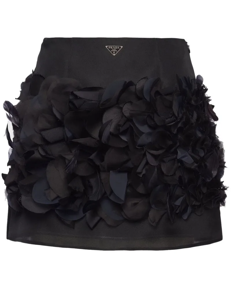 Prada Minikleid mit Federn - Schwarz Schwarz