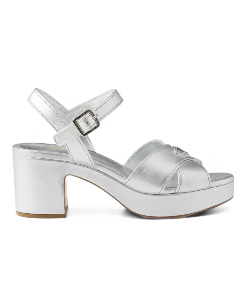 Prada Plateau-Sandalen aus Nappaleder - Silber Silber