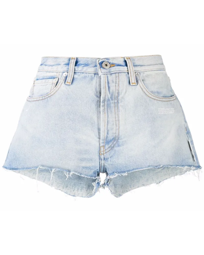 OFF-WHITE Jeans-Shorts mit ausgefransten Kanten - Blau Blau