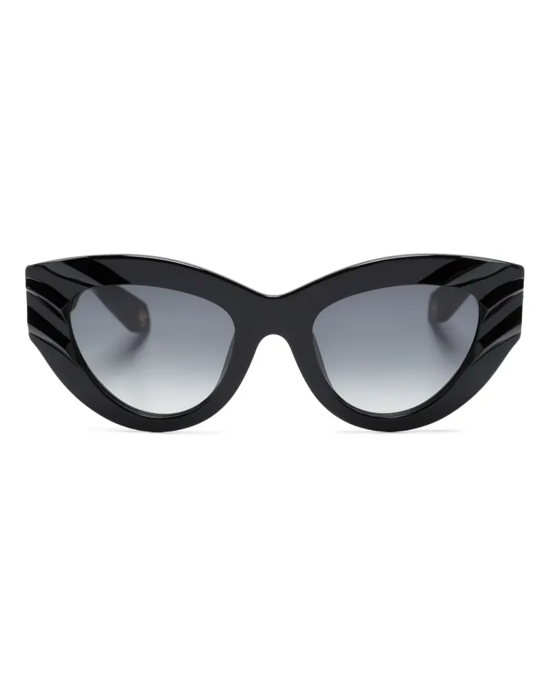 Roberto Cavalli Cat-Eye-Sonnenbrille mit Logo - Schwarz Schwarz