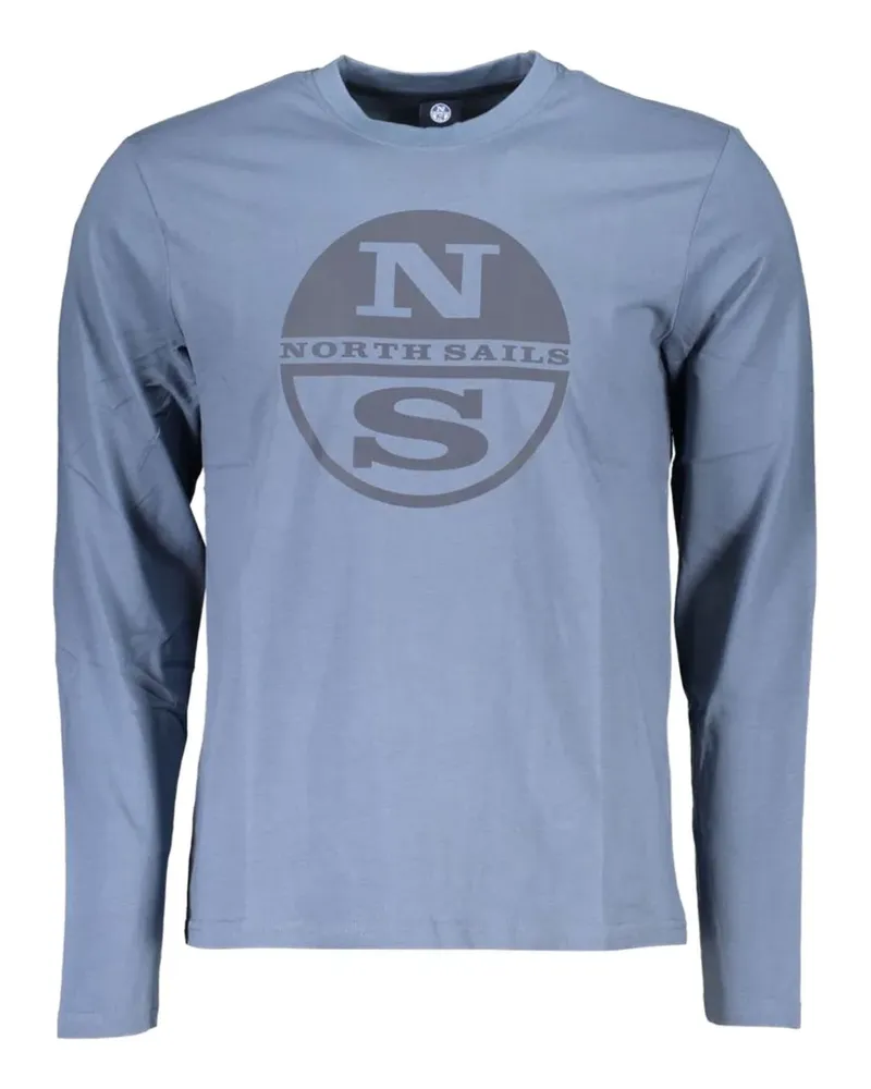 North Sails logo-print long-sleeve T-shirt - Blau Blau