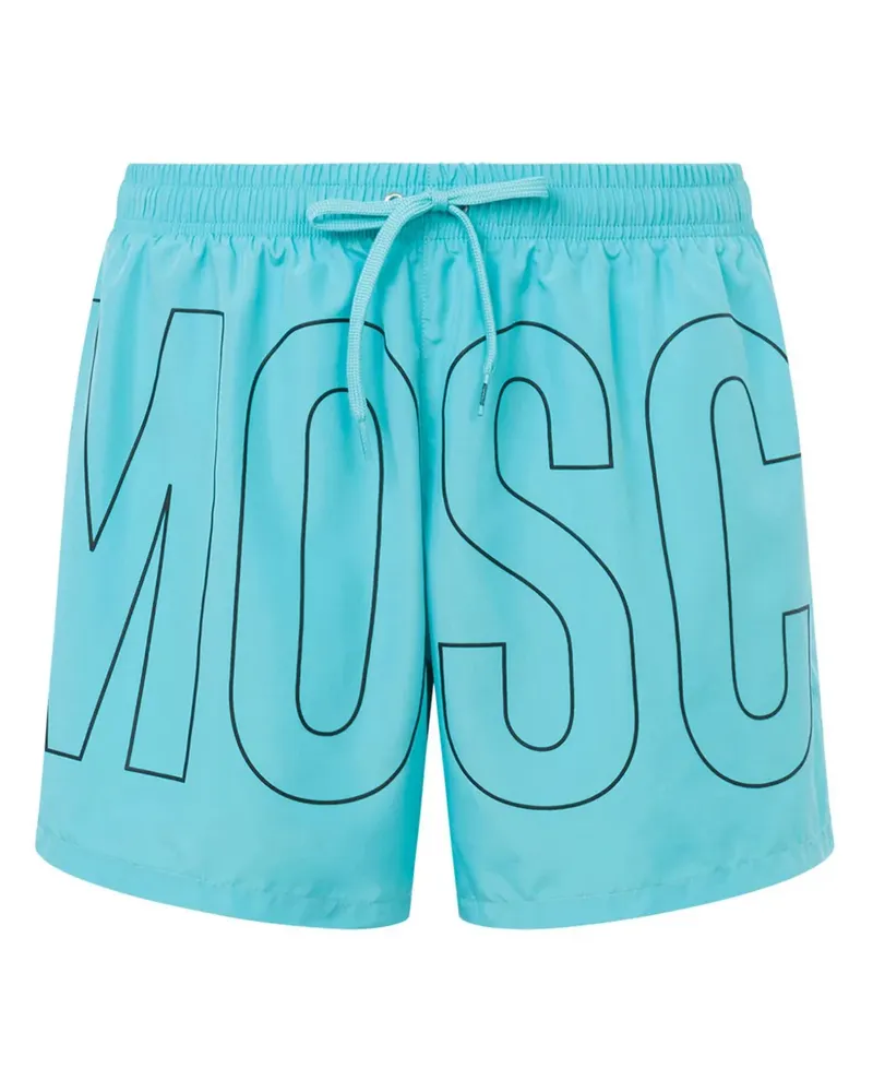 Moschino Badeshorts mit Logo-Print Blau