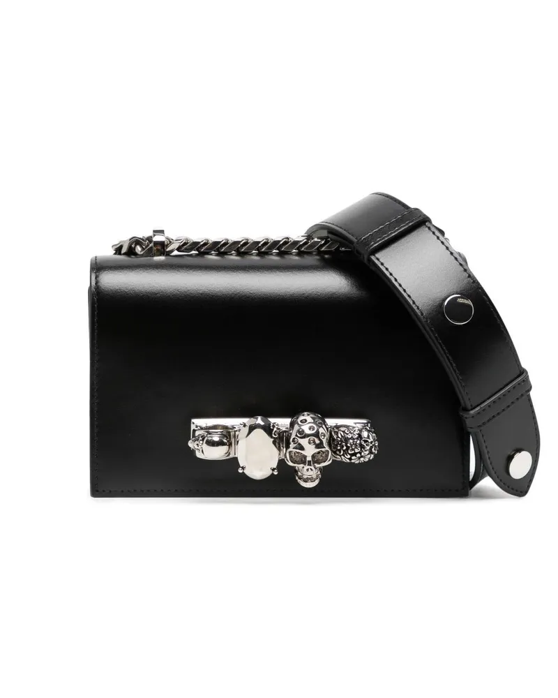 Alexander McQueen Mini Jewelled Schultertasche - Schwarz Schwarz