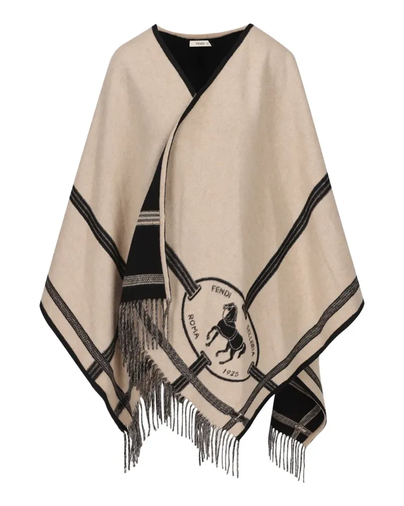 Fendi Selleria macro-stitch poncho - Nude Nude