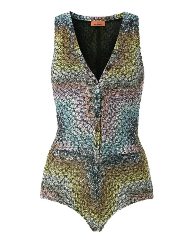 Missoni Badeanzug mit V-Ausschnitt - Blau Blau