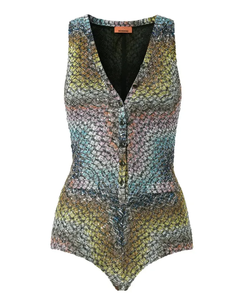 Missoni Badeanzug mit V-Ausschnitt - Blau Blau