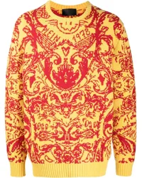 Philipp Plein Pullover mit Intarsienmuster Gelb