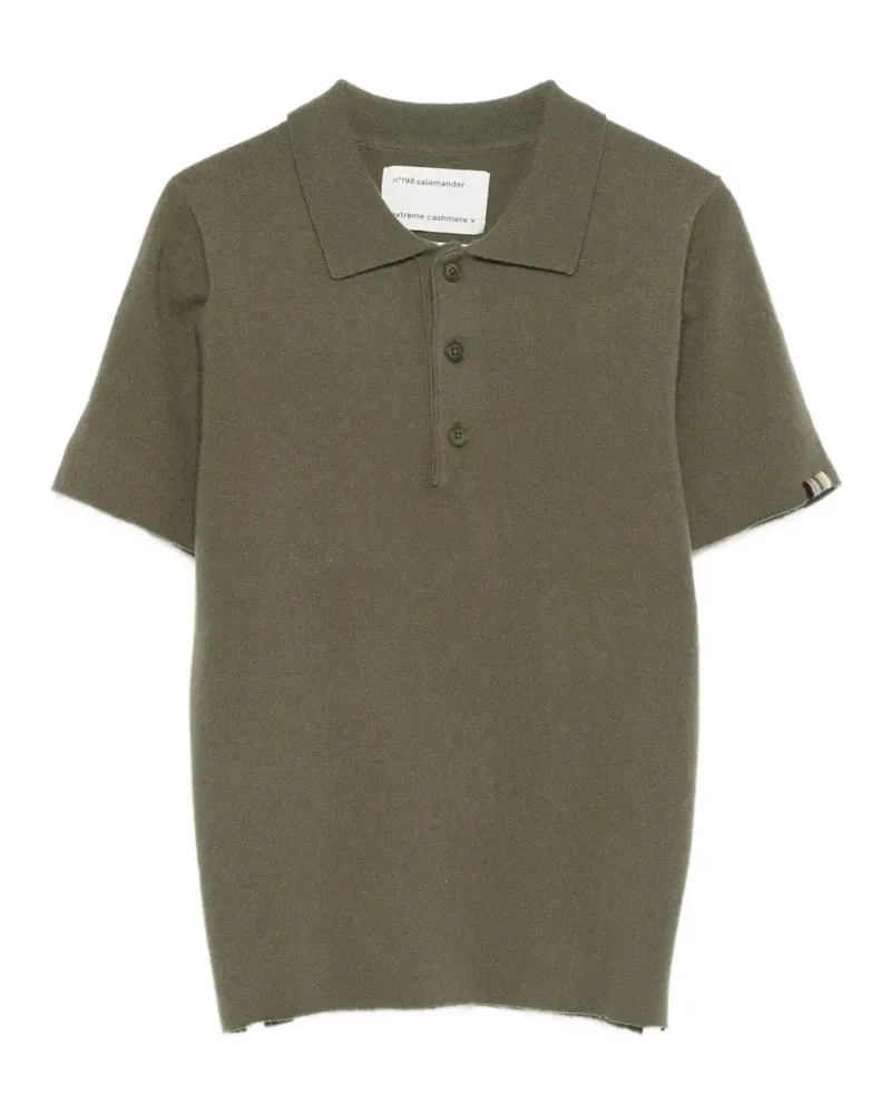 extreme cashmere Poloshirt mit Salamander-Kragen - Grün Grün