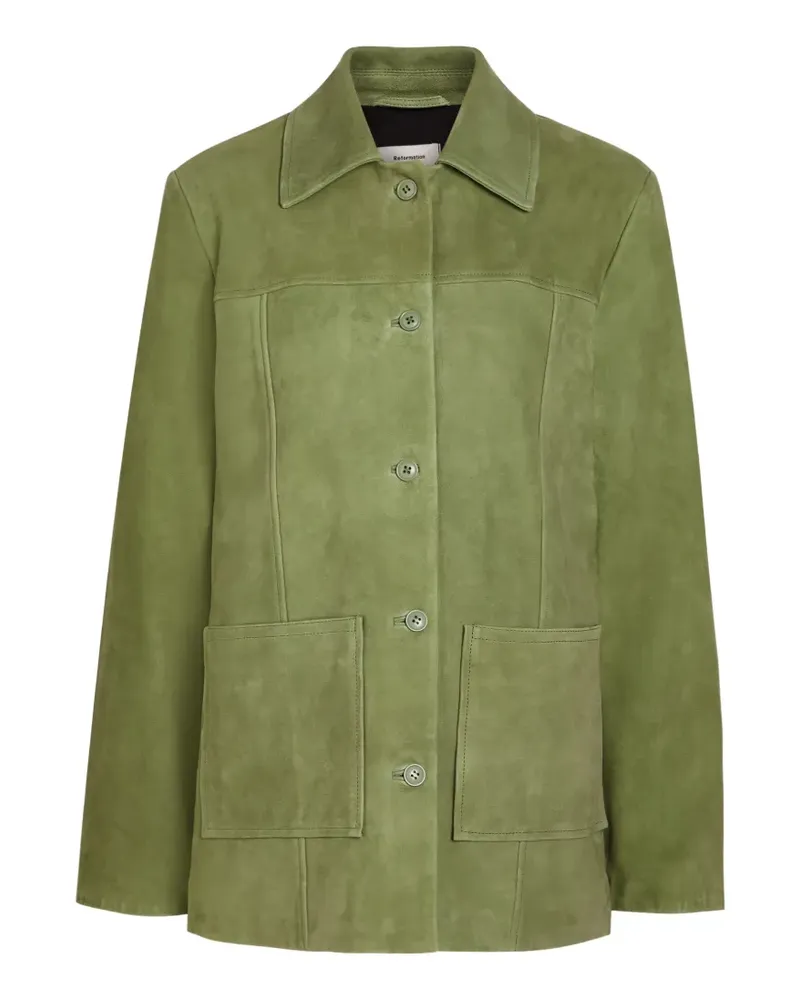 Reformation Lincoln suede shirt jacket - Grün Grün