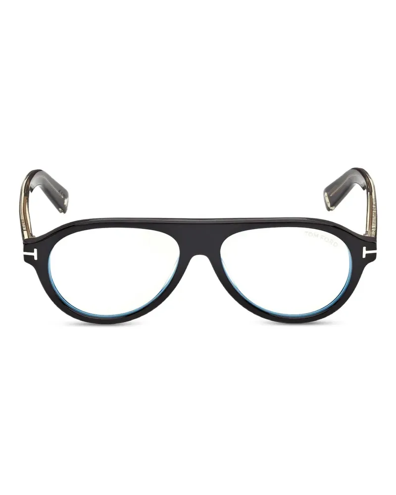 Tom Ford pilot-frame clip-on glasses - Schwarz Schwarz