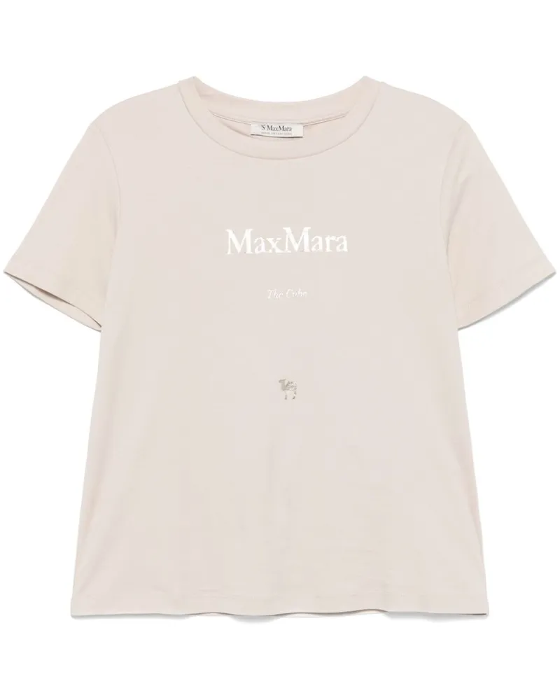 Max Mara T-Shirt mit Logo-Print - Nude Nude