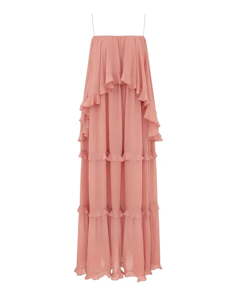 Zimmermann Gestuftes Kleid mit Rüschen - Rosa Rosa