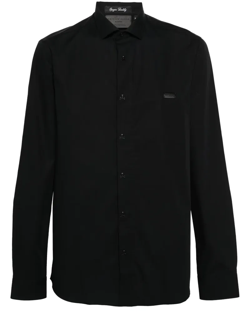 Philipp Plein Sugar Daddy Skull & Bones Hemd - Schwarz Schwarz