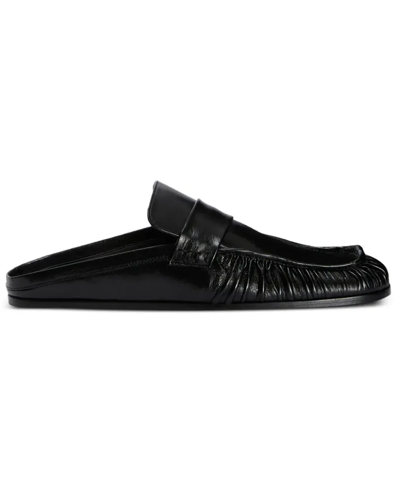 Jil Sander Mules mit Knitteroptik - Schwarz Schwarz