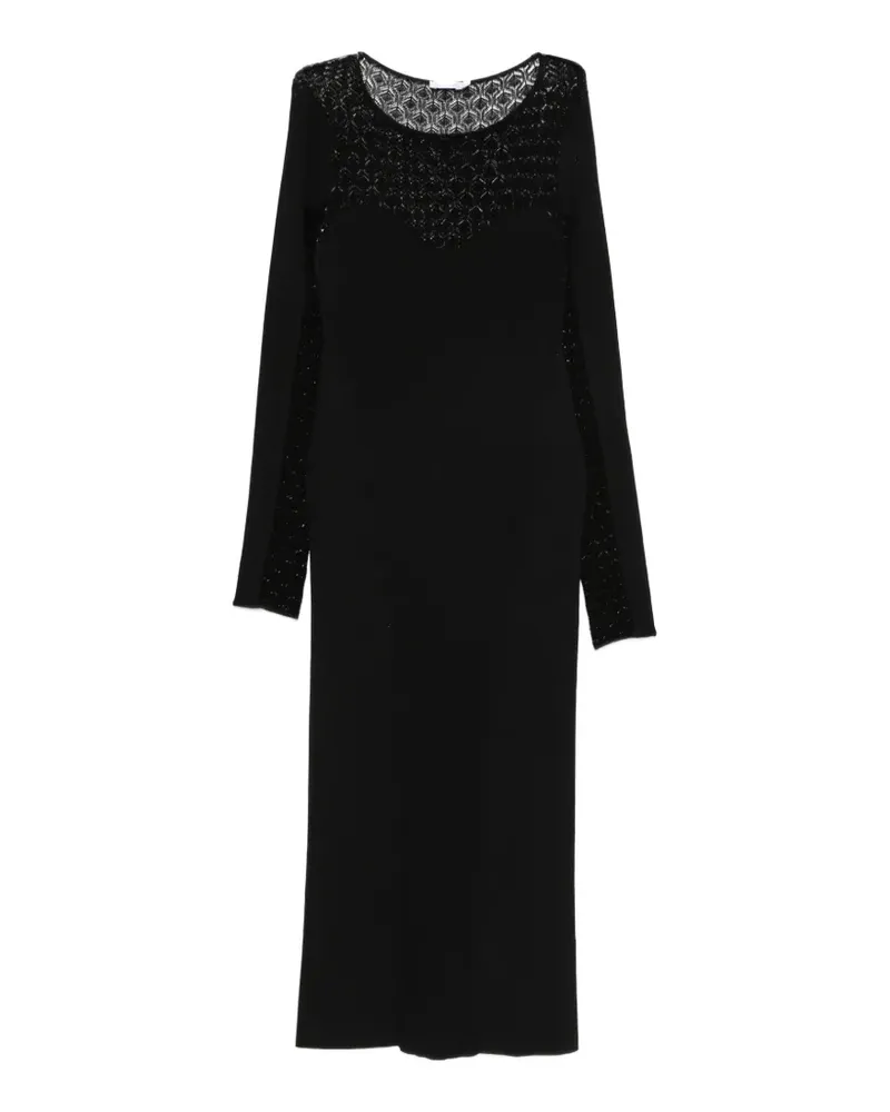 Patrizia Pepe Minikleid mit Strickmuster - Schwarz Schwarz
