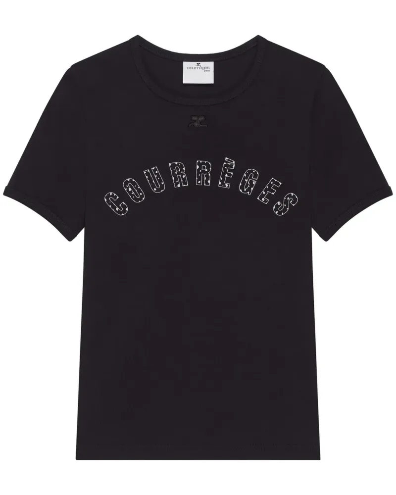 Courrèges Medusa T-Shirt - Schwarz Schwarz