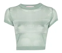 Cropped-Pullover im Metallic-Look
