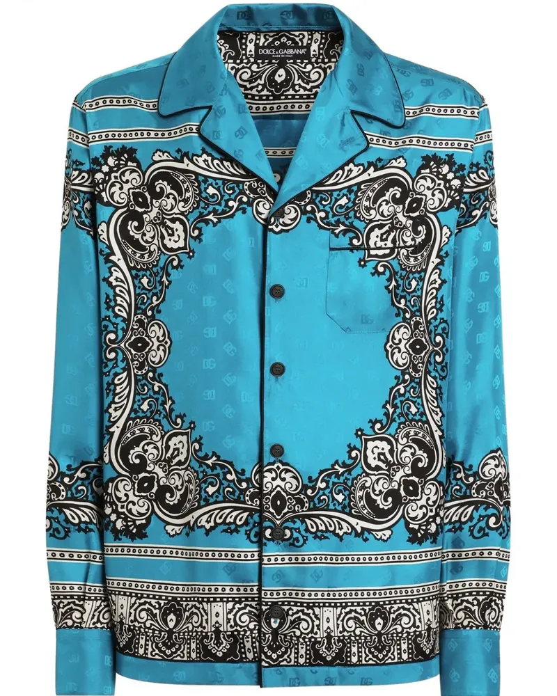 Dolce & Gabbana Hemd mit Bandana-Print - Blau Blau