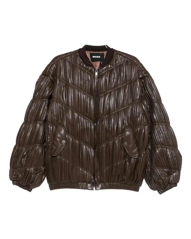ROTATE Birger Christensen pleated bomber jacket - Braun Braun
