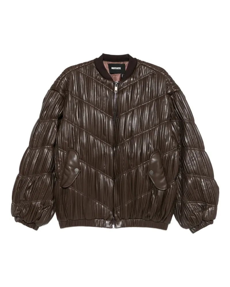 ROTATE Birger Christensen Plissierte Bomberjacke - Braun Braun