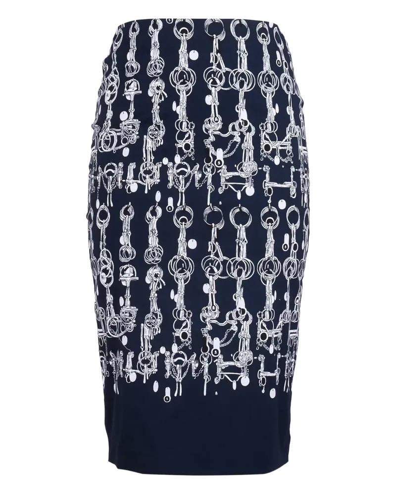 Samantha Sung Klassischer Rock mit Print - Blau Blau