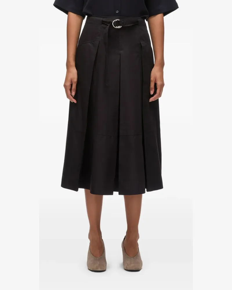 3.1 phillip lim Midirock mit Gürtel - Schwarz Schwarz