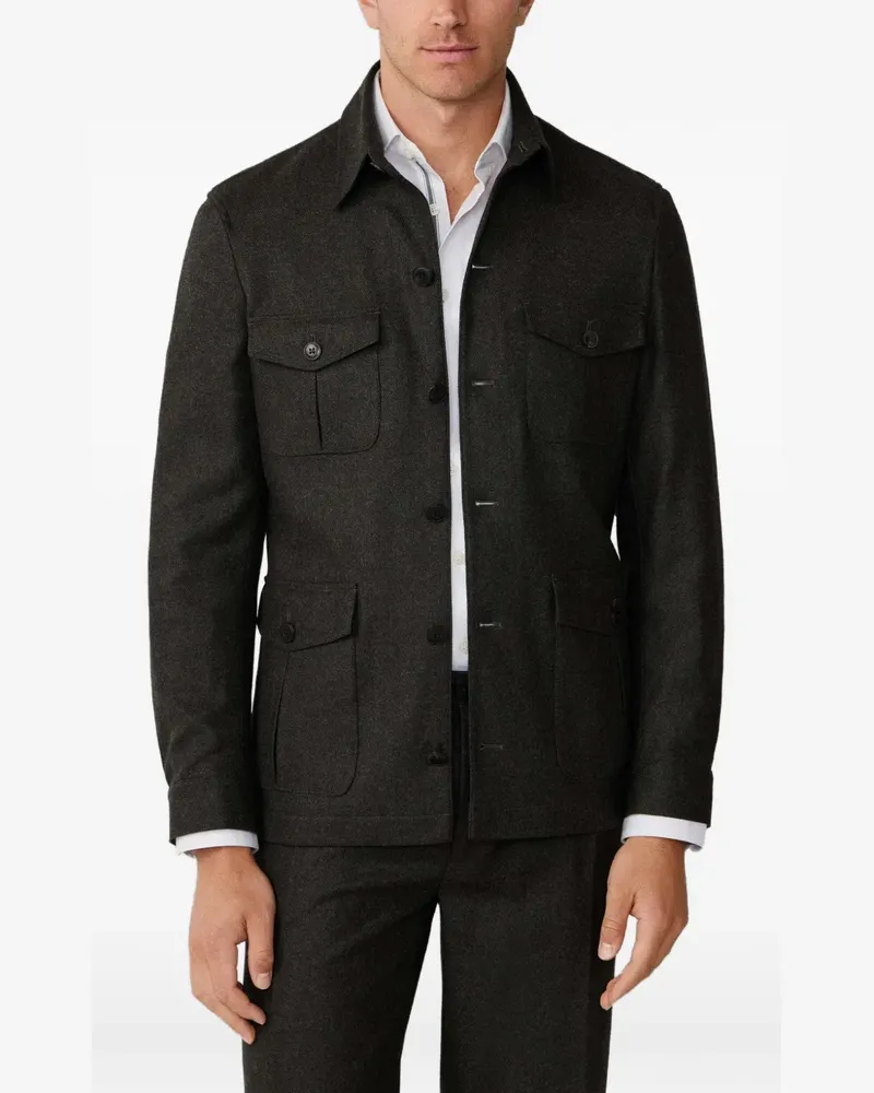 Hackett Jacke mit Fischgrätenmuster - Grün Grün