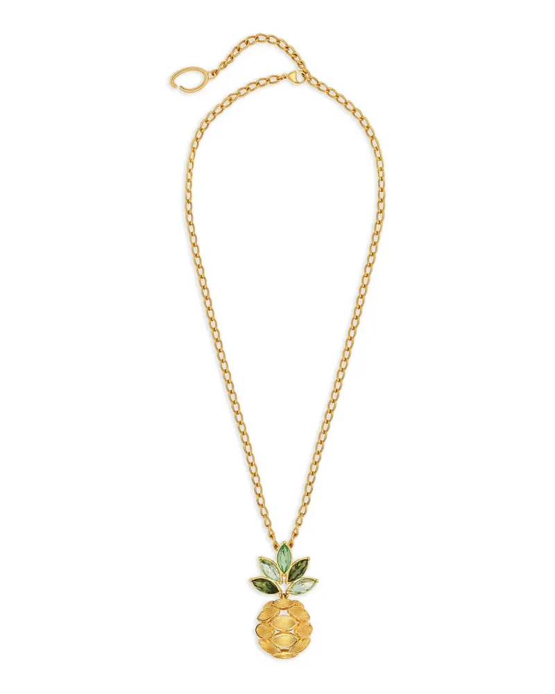 Oscar de la Renta Halskette mit Ananas- und Blatt-Anhänger - Gold Gold