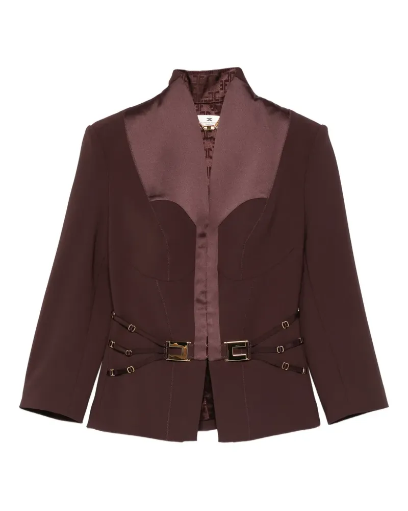 Elisabetta Franchi buckle-detail fitted jacket - Braun Braun
