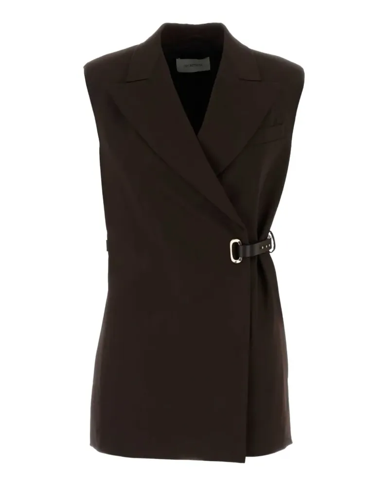 SPORTMAX Gettone belted vest - Braun Braun