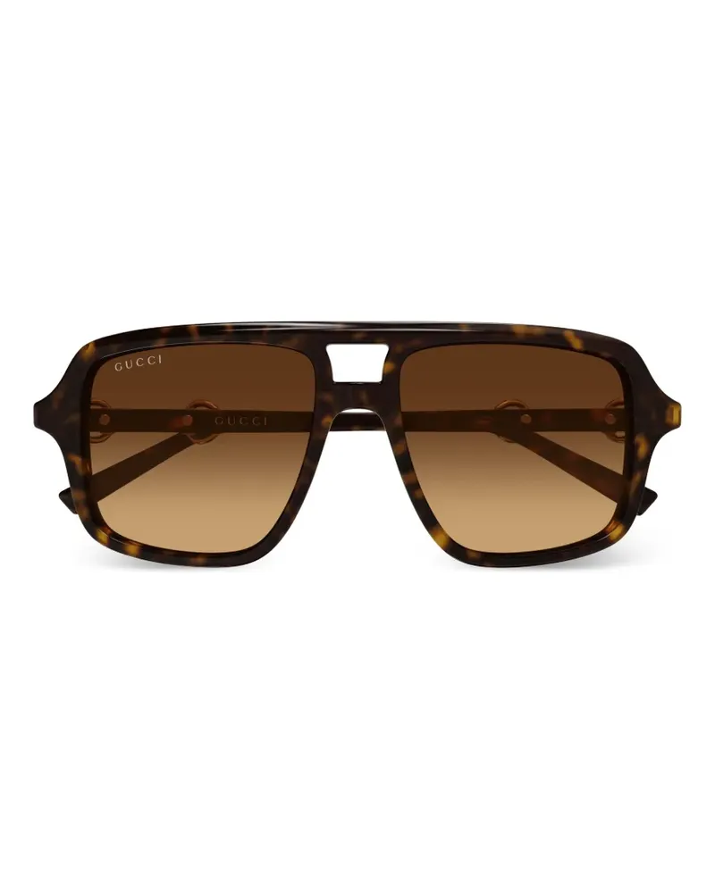 Gucci Eckige Sonnenbrille - Braun Braun