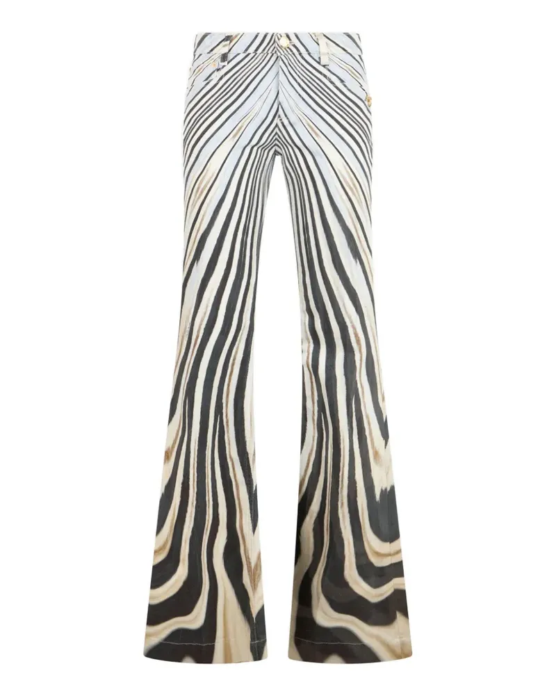 Roberto Cavalli Schlaghose mit Zebra-Print - Schwarz Schwarz