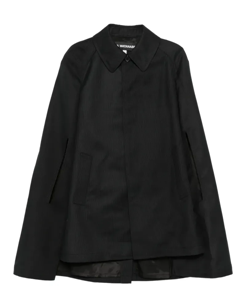 Junya Watanabe pinstripe-pattern cape - Schwarz Schwarz