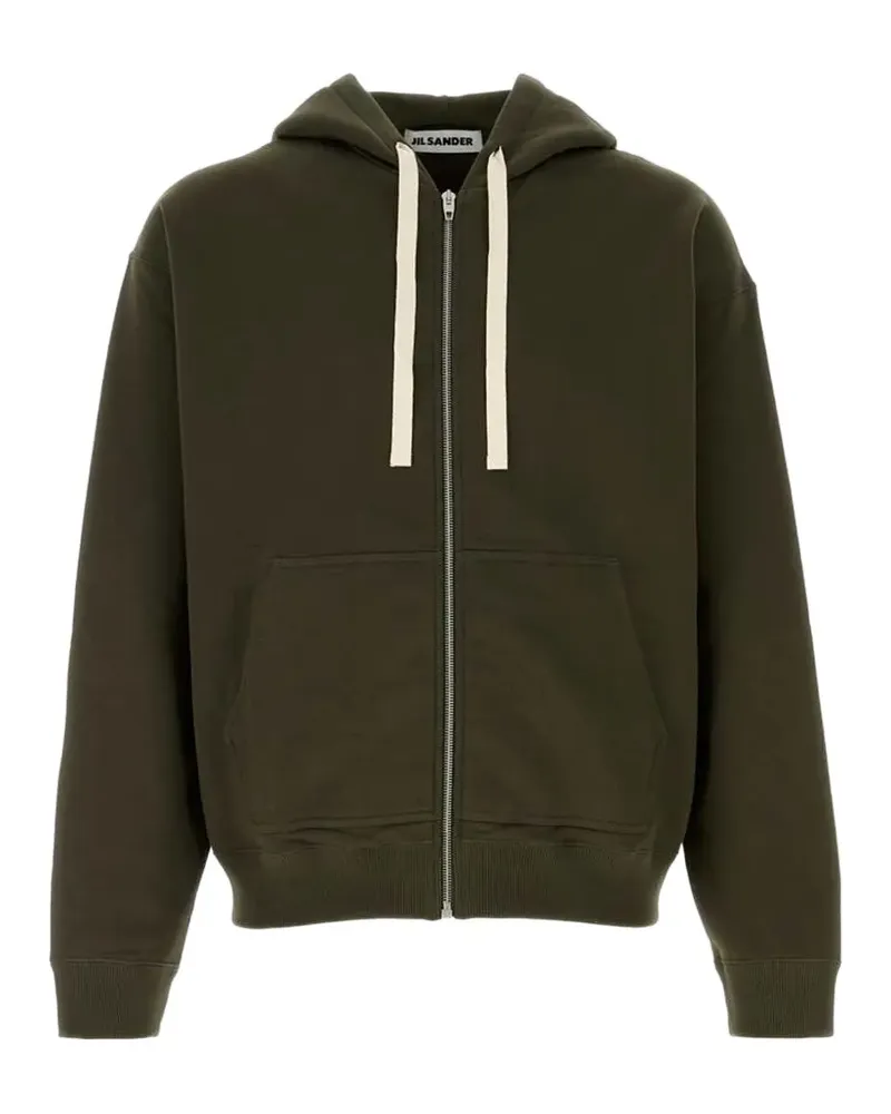 Jil Sander Kapuzenjacke mit Logo-Print - Grün Grün
