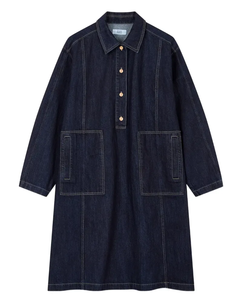 STUDIO TOMBOY Jeans-Midikleid mit aufgesetzten Taschen - Blau Blau